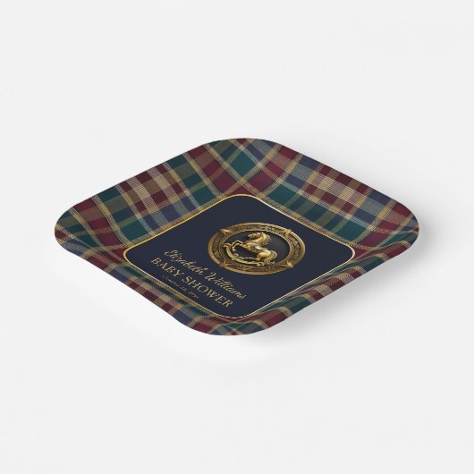 Preppy Reitpferd Blue Baby Showdusche Pappteller (Gewinkelt)