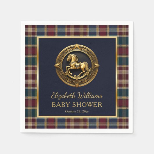 Preppy Reitpferd Blue Baby Showdusche Serviette (Vorderseite)