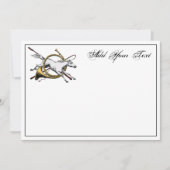 Preppy Reitpferd Jumping Horn Note Card Col Mitteilungskarte (Vorderseite)