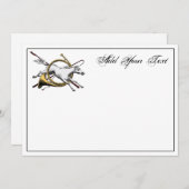 Preppy Reitpferd Jumping Horn Note Card Col Mitteilungskarte (Vorne/Hinten)