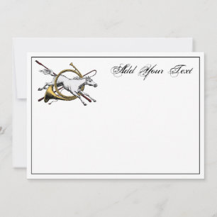 Preppy Reitpferd Jumping Horn Note Card Col Mitteilungskarte
