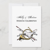 Preppy Reitpferd springt durch Hornfarbe Einladung (Vorderseite)