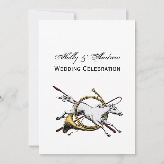 Preppy Reitpferd springt durch Hornfarbe Einladung (Vorderseite)