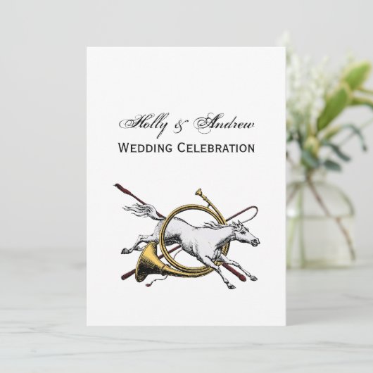 Preppy Reitpferd springt durch Hornfarbe Einladung (Stehend Vorderseite)