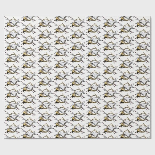 Preppy Reitpferd springt durch Hornfarbe Geschenkpapier (Flach)