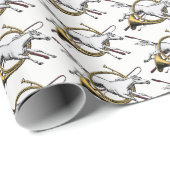 Preppy Reitpferd springt durch Hornfarbe Geschenkpapier (Rolleneckpunkt)