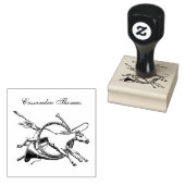 Preppy Reitpferd springt durch Hornfarbe Gummistempel (Stempel)