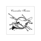 Preppy Reitpferd springt durch Hornfarbe Gummistempel (Prägung)