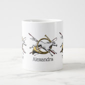 Preppy Reitpferd springt durch Hornfarbe Jumbo-Tasse (Vorderseite)