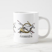Preppy Reitpferd springt durch Hornfarbe Jumbo-Tasse (Rechts)