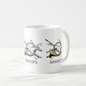 Preppy Reitpferd springt durch Hornfarbe Kaffeetasse (VorderseiteRechts)