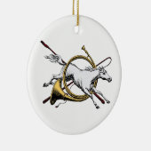 Preppy Reitpferd springt durch Hornfarbe Keramik Ornament (Rechts)