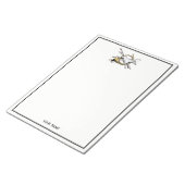 Preppy Reitpferd springt durch Hornfarbe Notizblock (angewinkelt)