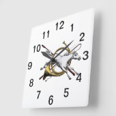 Preppy Reitpferd springt durch Hornfarbe Quadratische Wanduhr (Winkel)