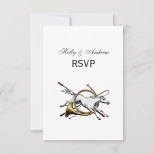 Preppy Reitpferd springt durch Hornfarbe RSVP Karte