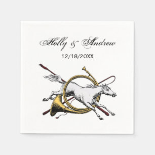 Preppy Reitpferd springt durch Hornfarbe Serviette