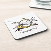 Preppy Reitpferd springt durch Hornfarbe Untersetzer (Linke Seite)