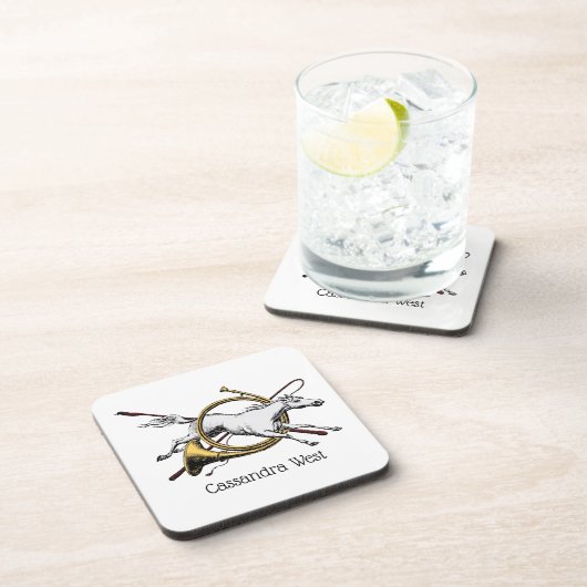 Preppy Reitpferd springt durch Hornfarbe Untersetzer (Rechte Seite)