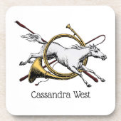 Preppy Reitpferd springt durch Hornfarbe Untersetzer (Vorderseite)