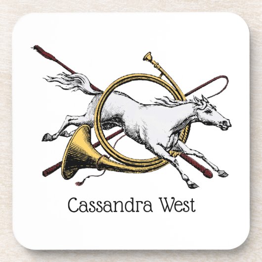 Preppy Reitpferd springt durch Hornfarbe Untersetzer (Vorderseite)