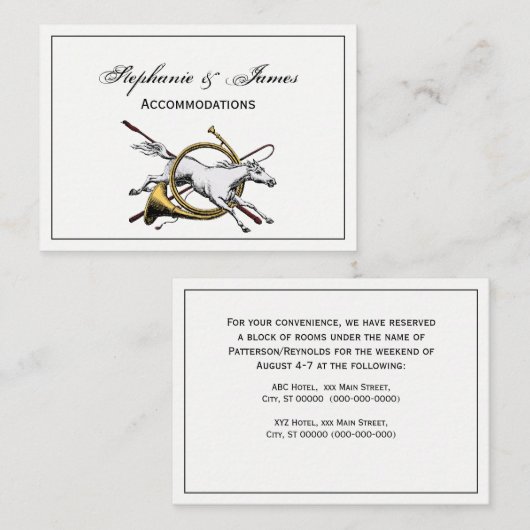 Preppy Reitpferd springt durch Hornfarbe Visitenkarte (Vorne/Hinten)