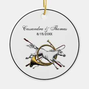 Preppy-Reitsport Pferd Springen Durch Horn Farbe Keramikornament