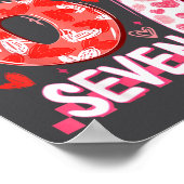 Preppy Retro Coquette Bow 6 7 Six Seven Love Valen Poster (Ecke)