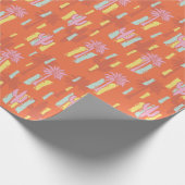 Preppy Retro Desert Road mit Palmen und Kakteen Geschenkpapier (Ecke)