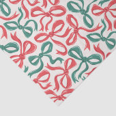 Preppy Ribbon Bows Christmas Red Green Seidenpapier (Detail)