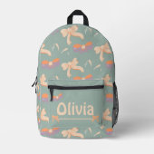 Preppy Ribons and Bows Pastell Backpack Bedruckter Rucksack (Vorderseite)