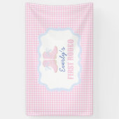 Preppy Rodeo First Birthday Cowgirl Boots Banner (Vertikal)