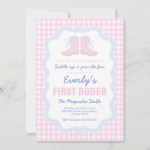 Preppy Rodeo First Birthday Cowgirl Boots