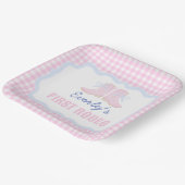 Preppy Rodeo First Birthday Cowgirl Boots Pappteller (Gewinkelt)