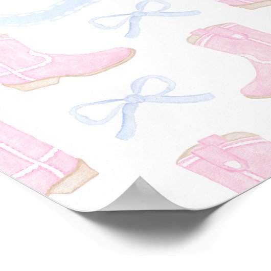 Preppy Rodeo First Birthday Cowgirl Boots Poster (Ecke)