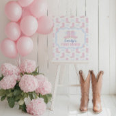 Preppy Rodeo First Birthday Cowgirl Boots Poster