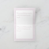 Preppy-Rosa-Bug-Gingham-Oma-Babydusche Dankeskarte (Innenseite)