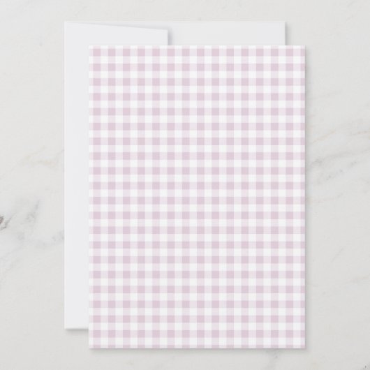 Preppy-Rosa-Bug-Gingham-Oma-Babydusche Einladung (Rückseite)