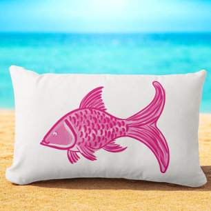 Preppy Rosa Fisch Lendenkissen