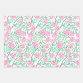 Preppy Rosa Garden Geschenkpapier Set
