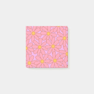 Preppy Rosa Lila Blumen Einfaches Blumenmuster Post-it Klebezettel