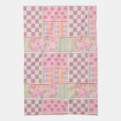 Preppy-Rosa-Patchwork Geschirrtuch (Vertikal)