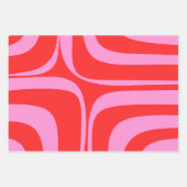 Preppy-Rosa-Retro-Muster Geschenkpapier Set (Vorderseite 3)