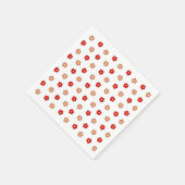 Preppy rosa rotes Blume Muster Weißer Hintergrund Serviette (Ecke)