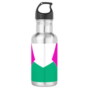 Preppy Rosa Smaragdgrün Abstraktes Mosaikmuster Edelstahlflasche