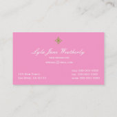 Preppy rosa u. Limones grünes gestreiftes Visitenkarte (Rückseite)