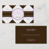 Preppy Rosa-und Brown-Schachbrett-Muster Visitenkarte (Vorne/Hinten)
