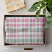 Preppy Rosa und Grün Kariert Seidenpapier (Geschenk)