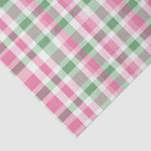 Preppy Rosa und Grün Kariert Seidenpapier (Detail)