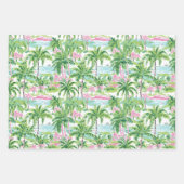 Preppy-Rosa und grüne tropische Palmen Geschenkpapier Set (Vorderseite 3)