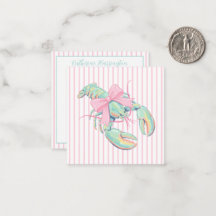 Preppy Rosa und Grüne Wasserfarbe Hummer auf Strei